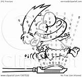 Running Sprinklers Boy Through Clipart Outlined Illustration Toonaday Royalty Vector Leishman Ron 2021 sketch template