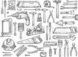 Tools Sketch Carpentry Repair Vector Work House Paintingvalley Icons Sketches sketch template