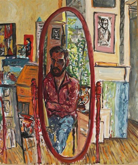 portrait  oval mirror painting  steven thomas higgins saatchi art