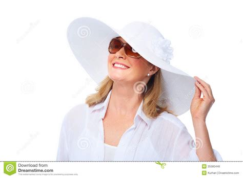 Woman Wearing Sunglasses And A Hat Royalty Free Stock