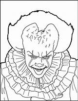 Coloring Pages Scary Printable Pennywise Sheets Clown sketch template