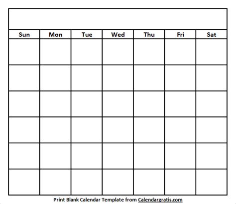 printable blank calendar template editable monthly   list excel