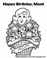 Birthday Mommy Coloring Happy Pages Printable Color sketch template