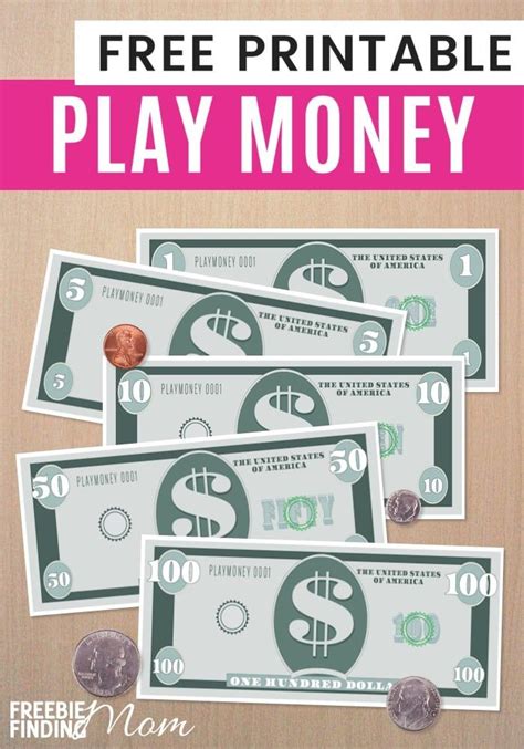 play money template printable