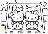 Coloring Pages Kitty Hello Tea Party Interactive Line Divyajanani sketch template
