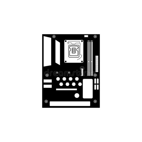 motherboard high resolution logo design stock illustration