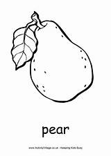 Pear Fruit Colouring Coloring Pages Food Fruits Color Printable Printables Kids Templates Template Activity Nature Print Sheets Activities Village Explore sketch template