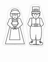 Thanksgiving Pilgrims Crafts Puppet Pilgrim Indians Kids Coloring Template Decorations Printable Puppets Indian First sketch template