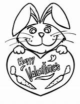 Coloring Pages Valentine Printable Kids Bunny Valentines Rabbit Color Print Sheets Man Drawing Ferngully Printables Iron Colouring Face Animal Getcolorings sketch template