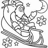Sleigh Santa Coloring Christmas Claus Pages His Kids Printable Card Book Drawing Color Colouring Cards Sledding Clipart Print Getcolorings Cartoons sketch template