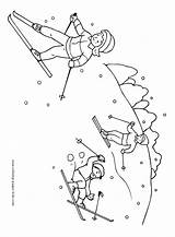 Coloring Pages Holiday Winter Color Season Printable Sheets Kids Found Skiing sketch template