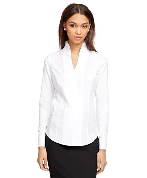 Lyst Brooks Brothers Collarless Dress Shirt In White