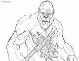 Kong Colorear Coloring Godzilla Axe Hacha Ausmalen sketch template