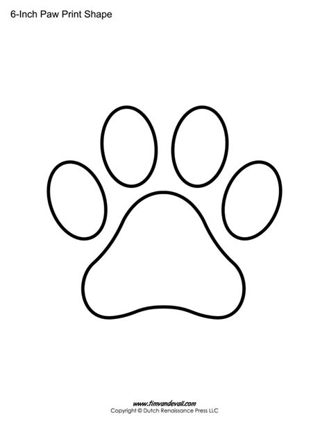 paw print template shapes blank printable shapes paw stencil paw
