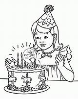 Birthday Coloring Girl Pages Kids Happy Colouring Printable Printables Cards Holiday Choose Board sketch template