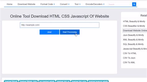 website downloader  tool  html css javascript   website