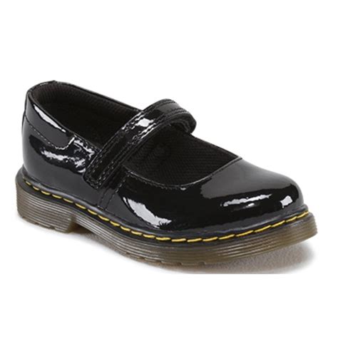 dr martens kids tully patent black mary jane style school shoe