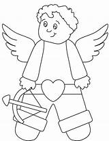 Cupid Valentine Pages Valentines Coloring Clipart Cliparts Dab Line Library Template Popular sketch template