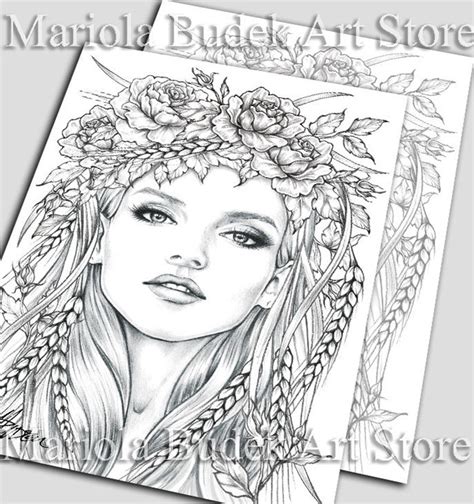 summer mariola budek premium coloring page printable etsy