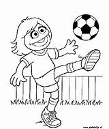 Voetbal Kleurplaten Soccer Coloring Kids Pages Kleurplaat Fun Van Sesamstraat Zo Kleuren sketch template