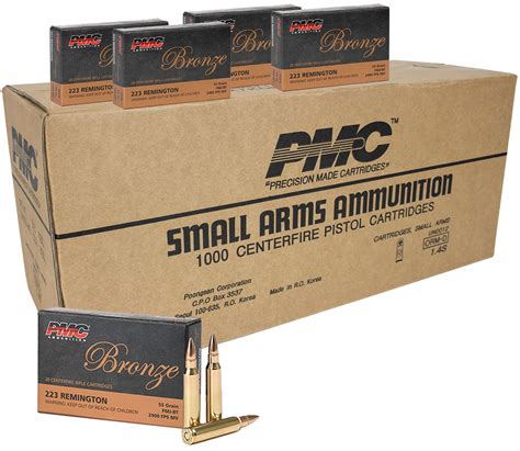 Pmc 223 Remington 55 Grain Fmj Bt Case Of 1000 Rounds Bulk