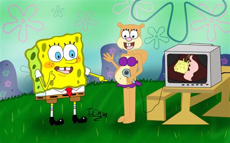 spongebob and sandy look at the twins by iedasb fur affinity [dot] net