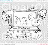 Coloring Alphabet Outline Girl Chalkboard Boy School Illustration Background Rf Royalty Clipart Visekart Transparent Description Stock sketch template