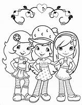 Shortcake Coloring Strawberry Friends Pages Coloringbay sketch template