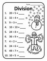 Christmas Worksheets Math Division 3rd 4th Grade Subject sketch template