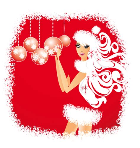 sexy christmas beauty 24976 free eps ai download 4 vector