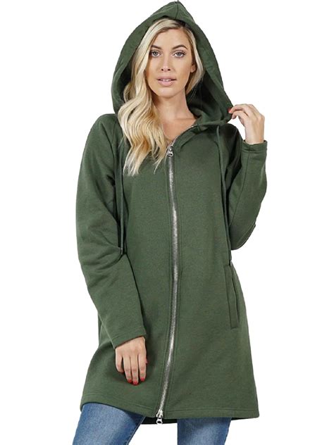 olivia   olivia womens hoodie oversized zip  long