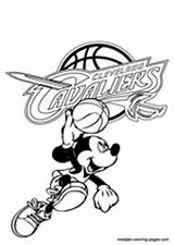 Coloring Pages Cavaliers Cleveland Nba Mickey Mouse sketch template