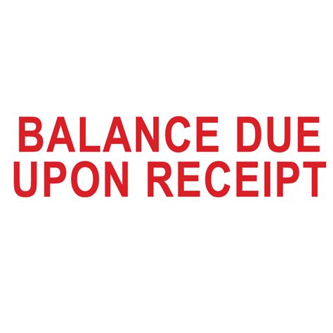 balance due  receipt stamp rubberstampscom