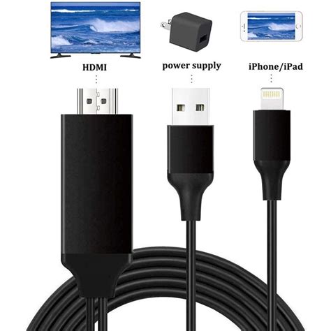 lightning  hdmi adapter cable black   mighty ape nz