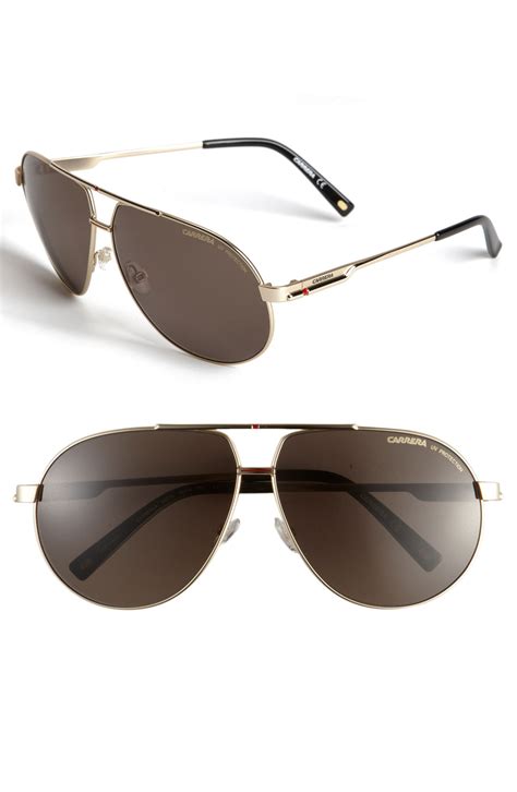 Carrera Eyewear Metal Aviator Sunglasses In Gold For Men