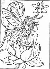 Hadas Fairies Colour Elegant Adultos Fada Mandalas Daripada sketch template