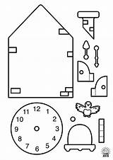 Clock Cuckoo Printable Paper Kids Navigation Post sketch template