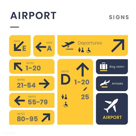 airport sign   names  symbols   airports  yellow