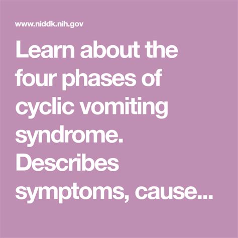 Learn About The Four Phases Of Cyclic Vomiting Syndrome Describes