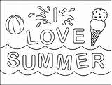 Coloring Summer Pages Kids Printable Print sketch template