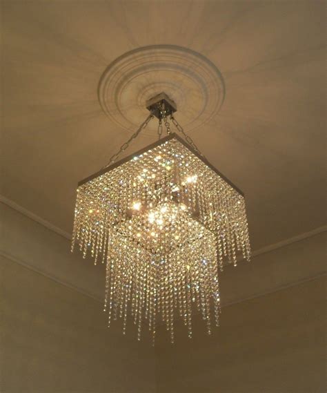 bespoke double tier square crystal chandelier faceted crystal crystal chandelier chandeliers
