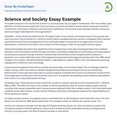 science  society essay  studyhippocom