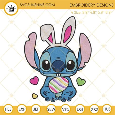 stitch easter embroidery design cute stitch easter embroidery file