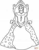 Trono Colorear Ausmalbild Prinzessin sketch template