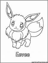Pokemon Coloring Pages Kids Eevee Eeve Cute Online sketch template
