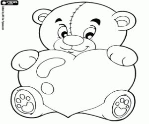 teddy bear   heart coloring page printable game