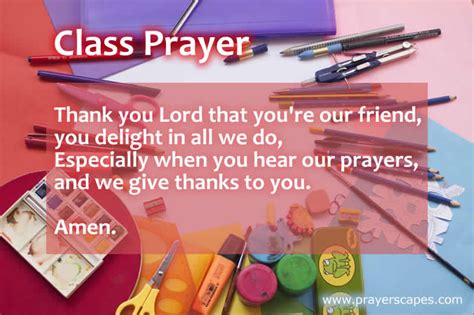 short prayer  class starts