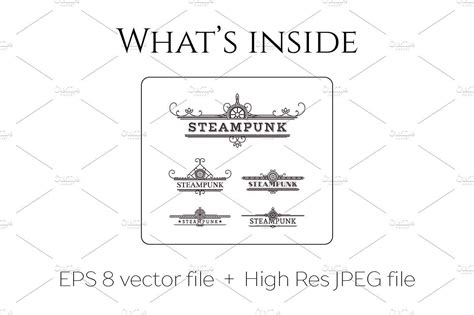 vintage steampunk labels labelseffectsfilevector steampunk design graphic illustration