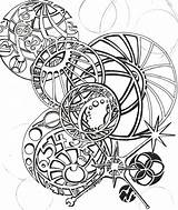 Gears Drawing Clock Steampunk Gear Tattoo Astronomical Pages Getdrawings Coloring Illustration Tattoos sketch template