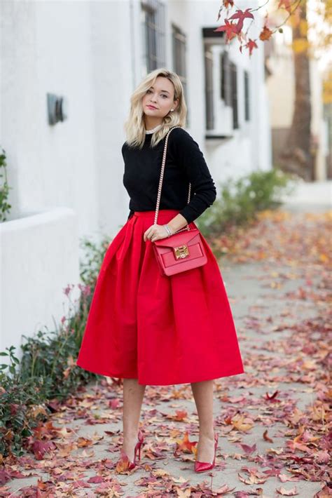 red long skirt outfit ideas dresses images 2022